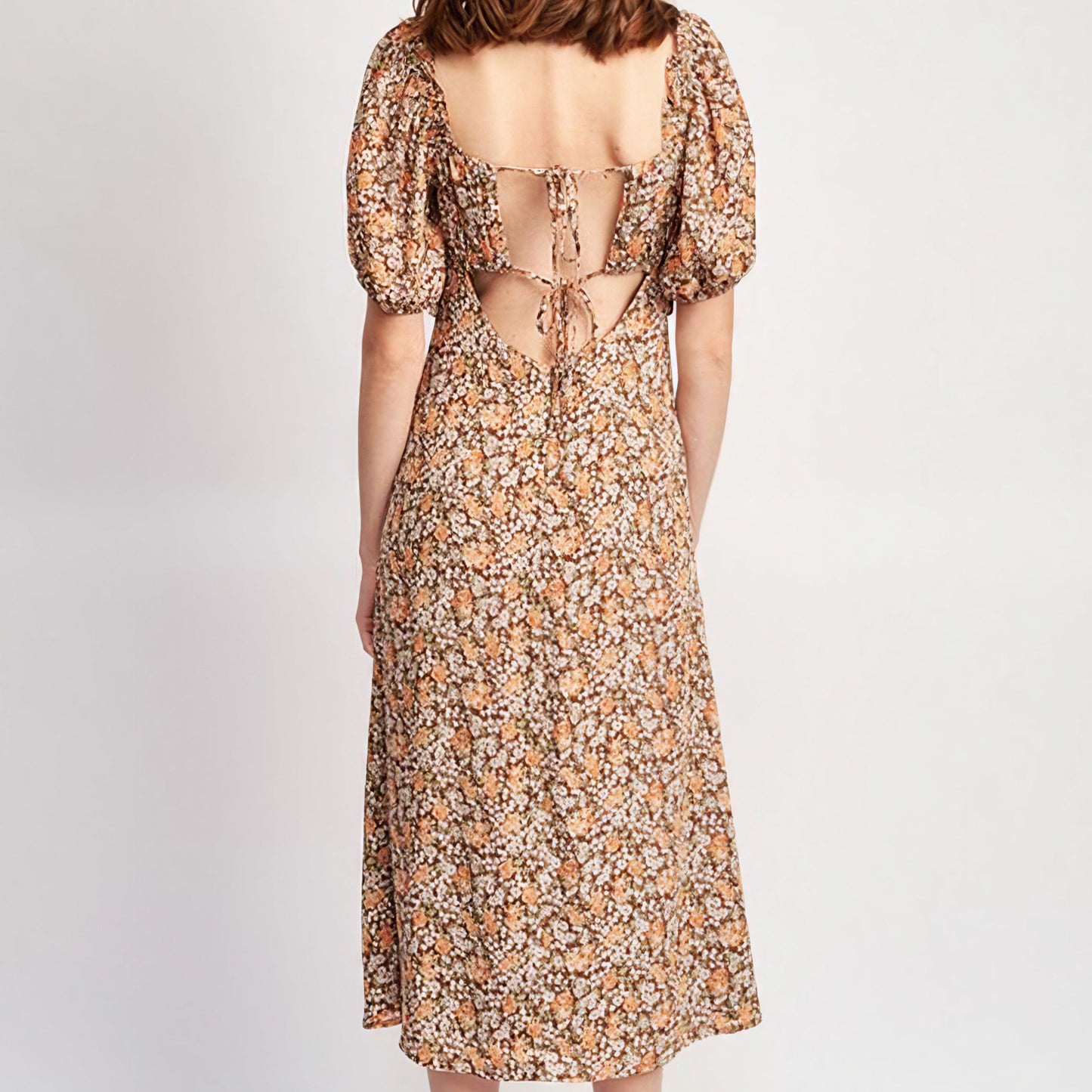 Floral Midi Dress with Ruffled Details
