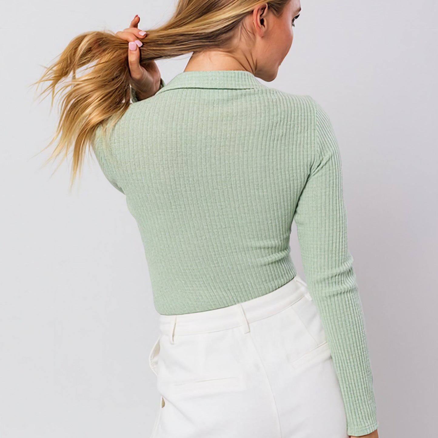 Long Sleeve Collared Bodysuit
