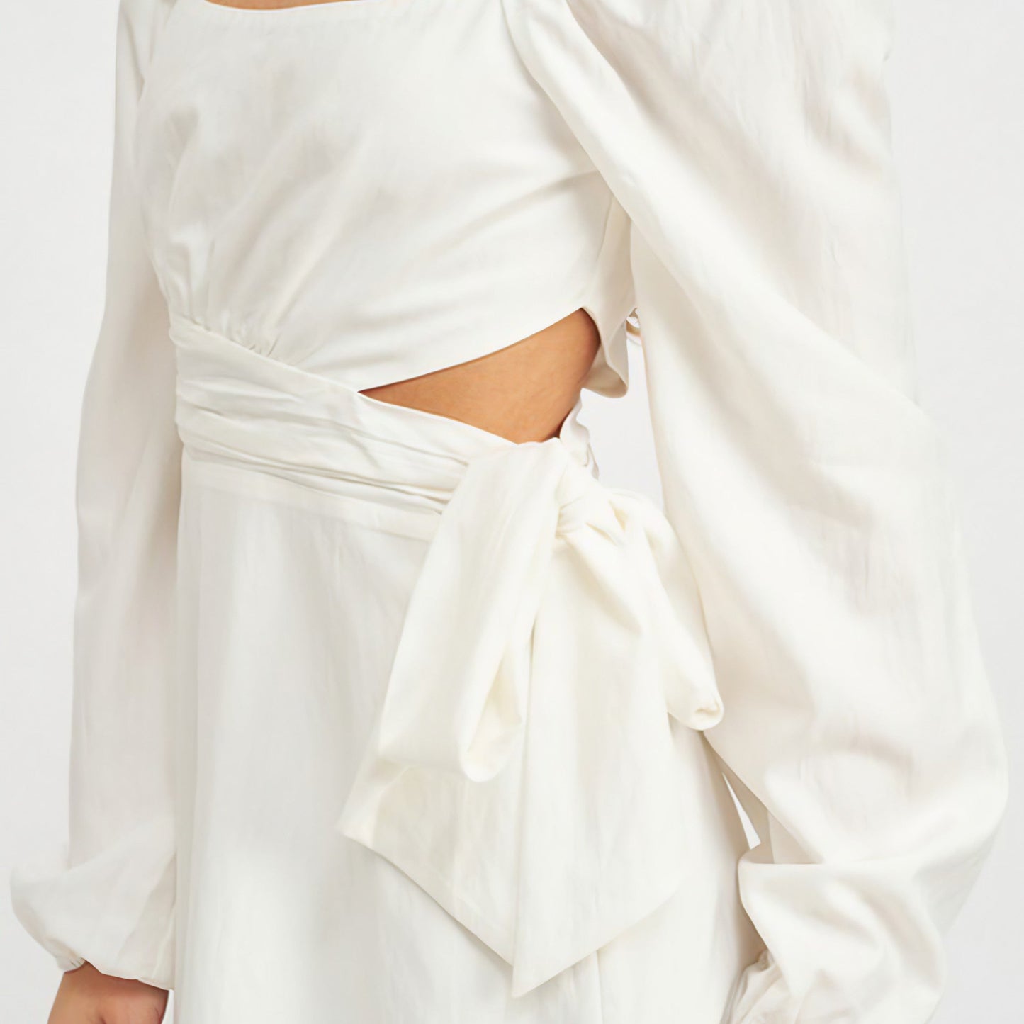 Long Sleeve Tie Waist Mini Dress