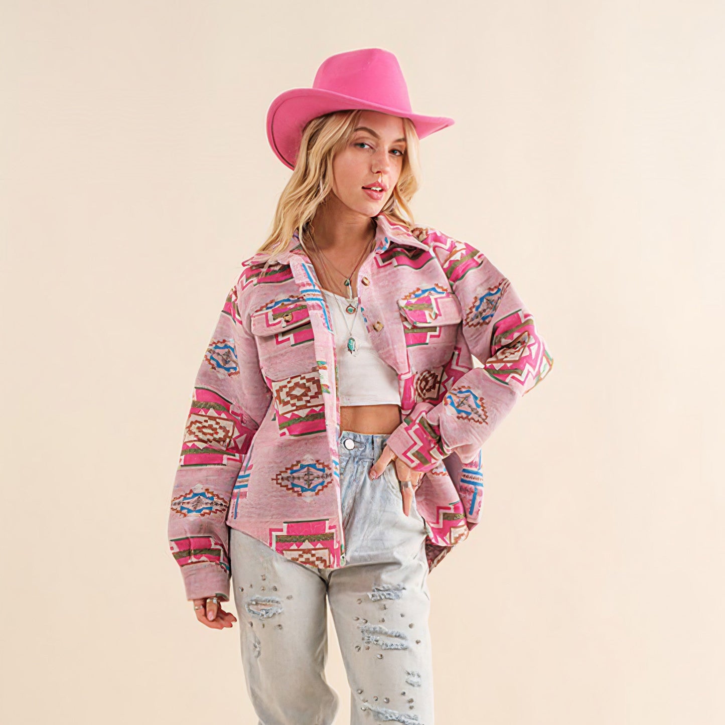 Jacquard Aztec Shacket