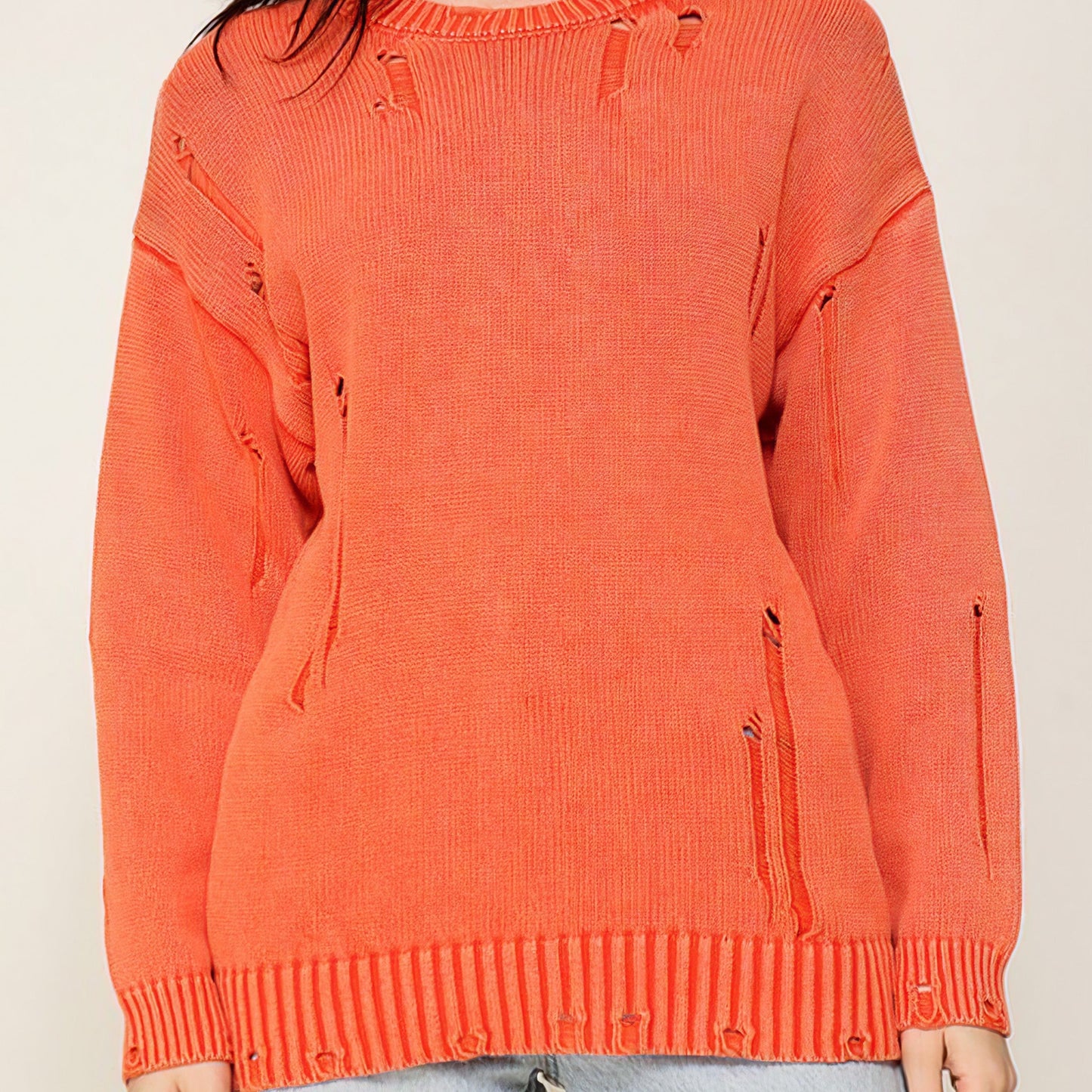 Mineral Wash Distressed Sweater