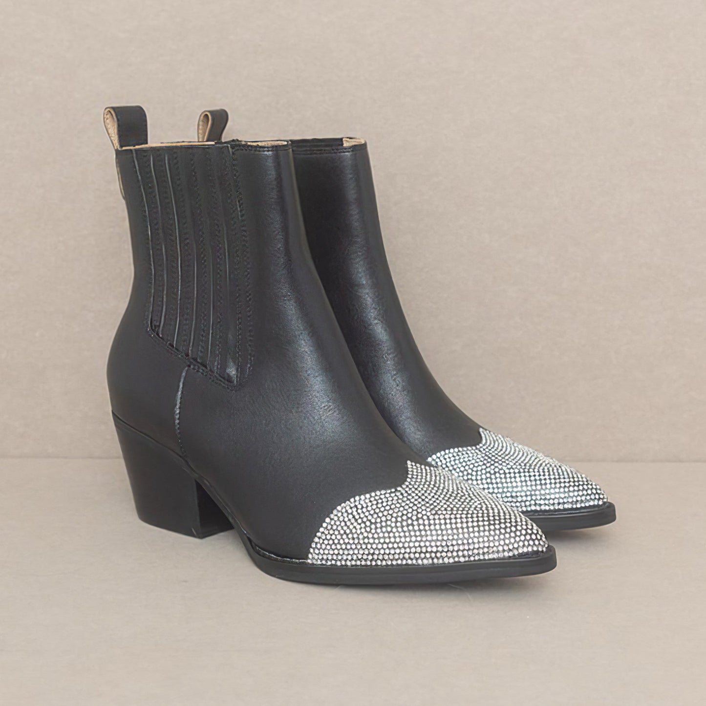 Zuri Rhinestone Toed Booties