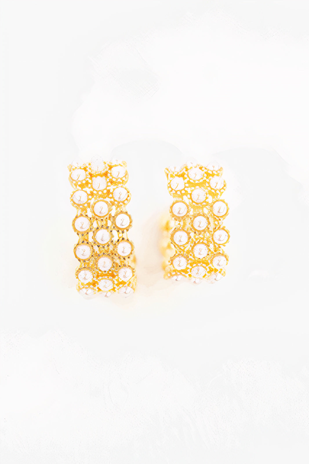 Pearl Lattice Hoop Earrings