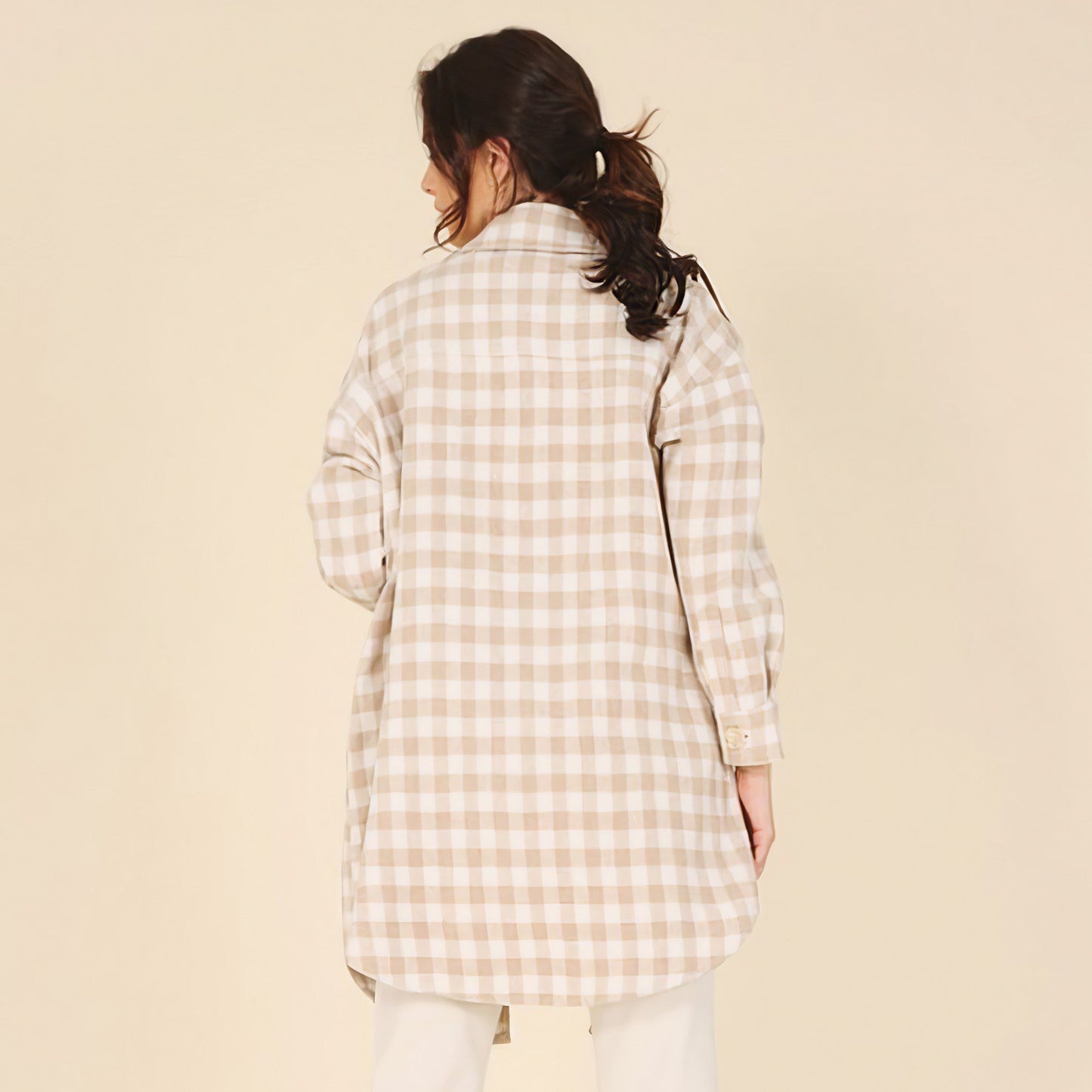 Chai Checkered Long Shacket