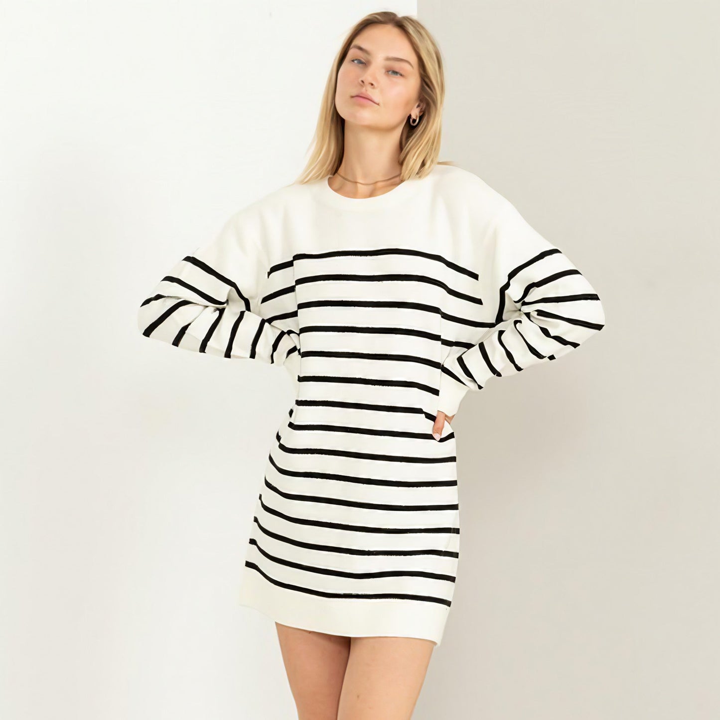 Casually Chic Striped Sweater Dress