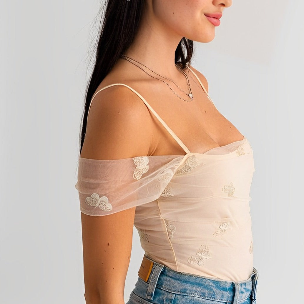 Embroidered Butterfly Bodysuit