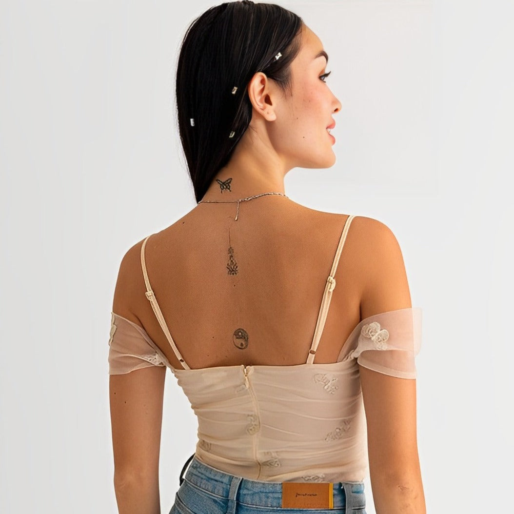 Embroidered Butterfly Bodysuit