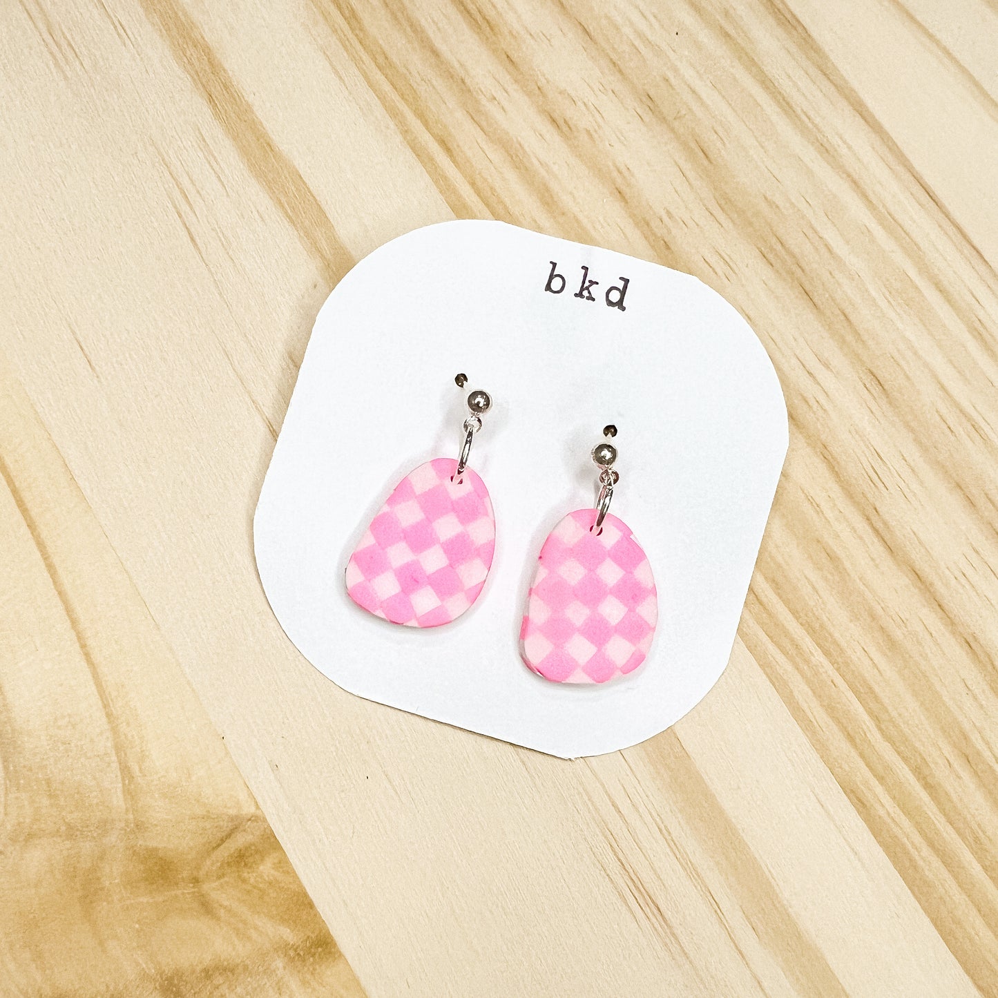 Pink Checkered Drop