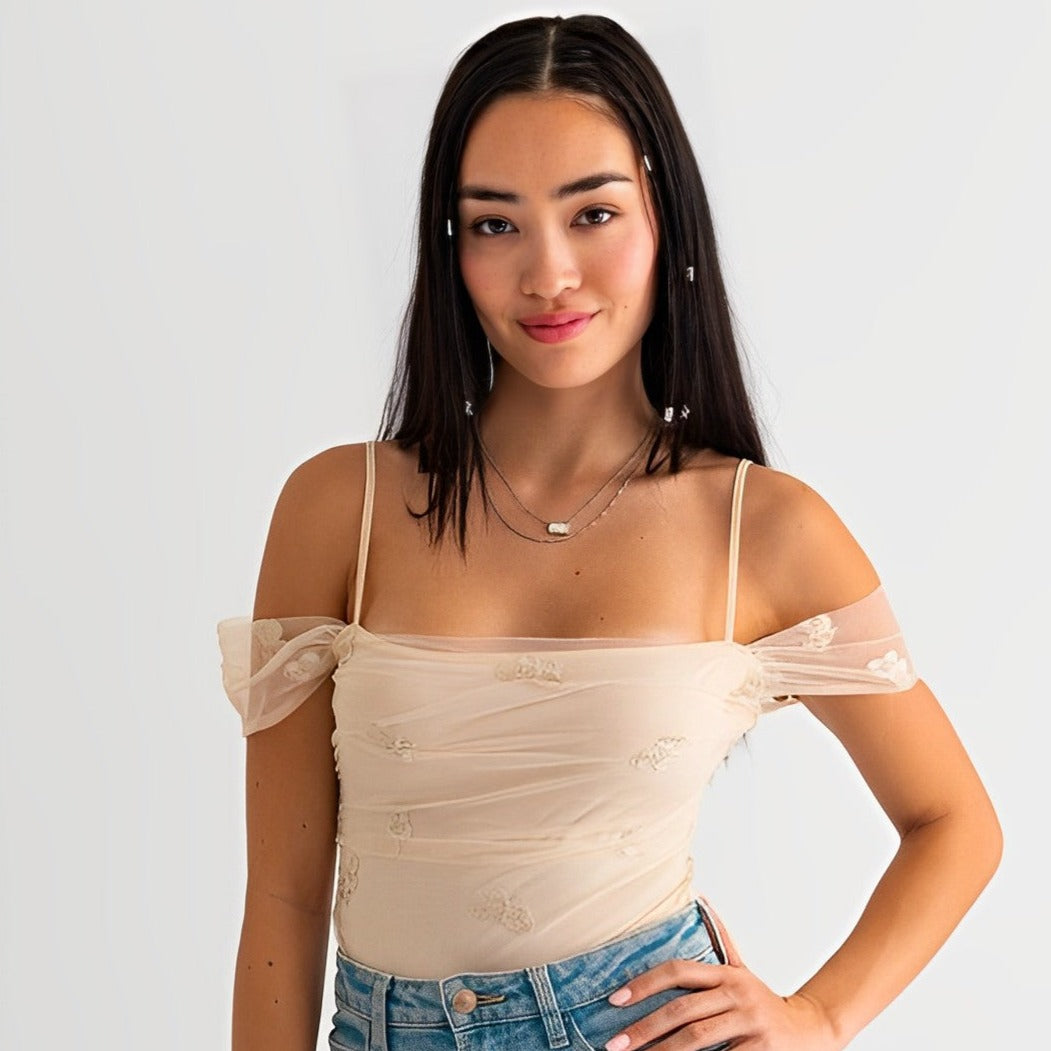 Embroidered Butterfly Bodysuit