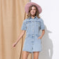 Washed Denim Overall Romper