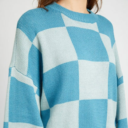 Freeze Frame Checkered Sweater