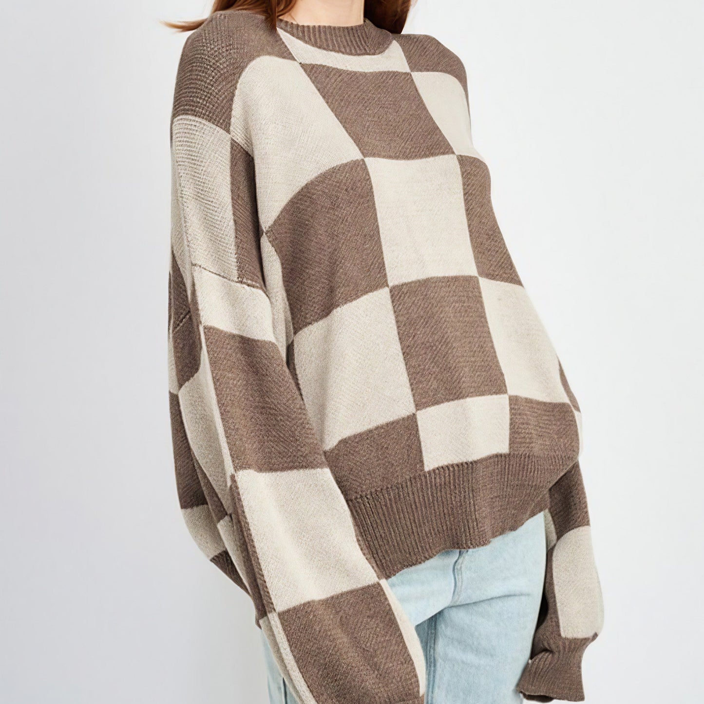 Freeze Frame Checkered Sweater