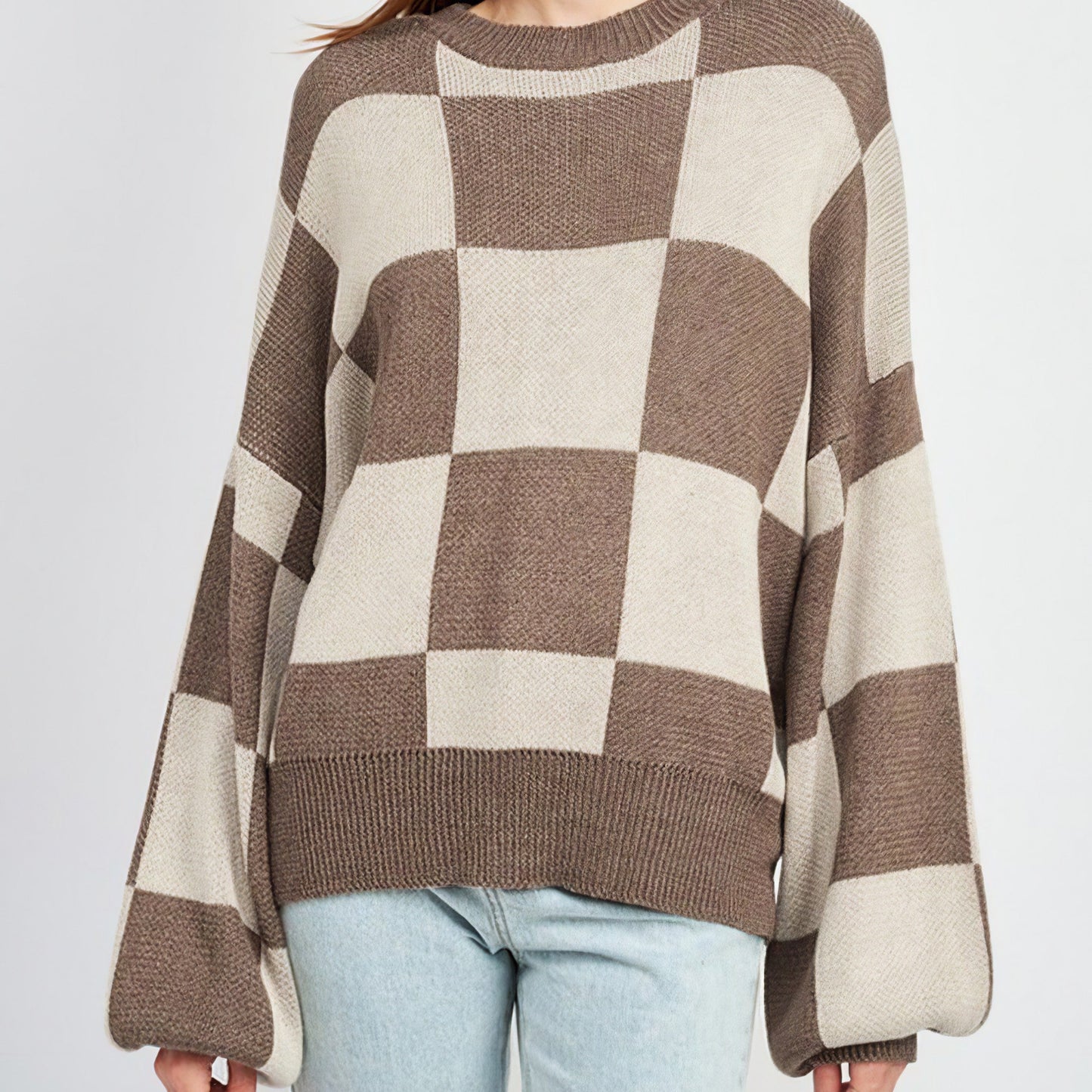 Freeze Frame Checkered Sweater