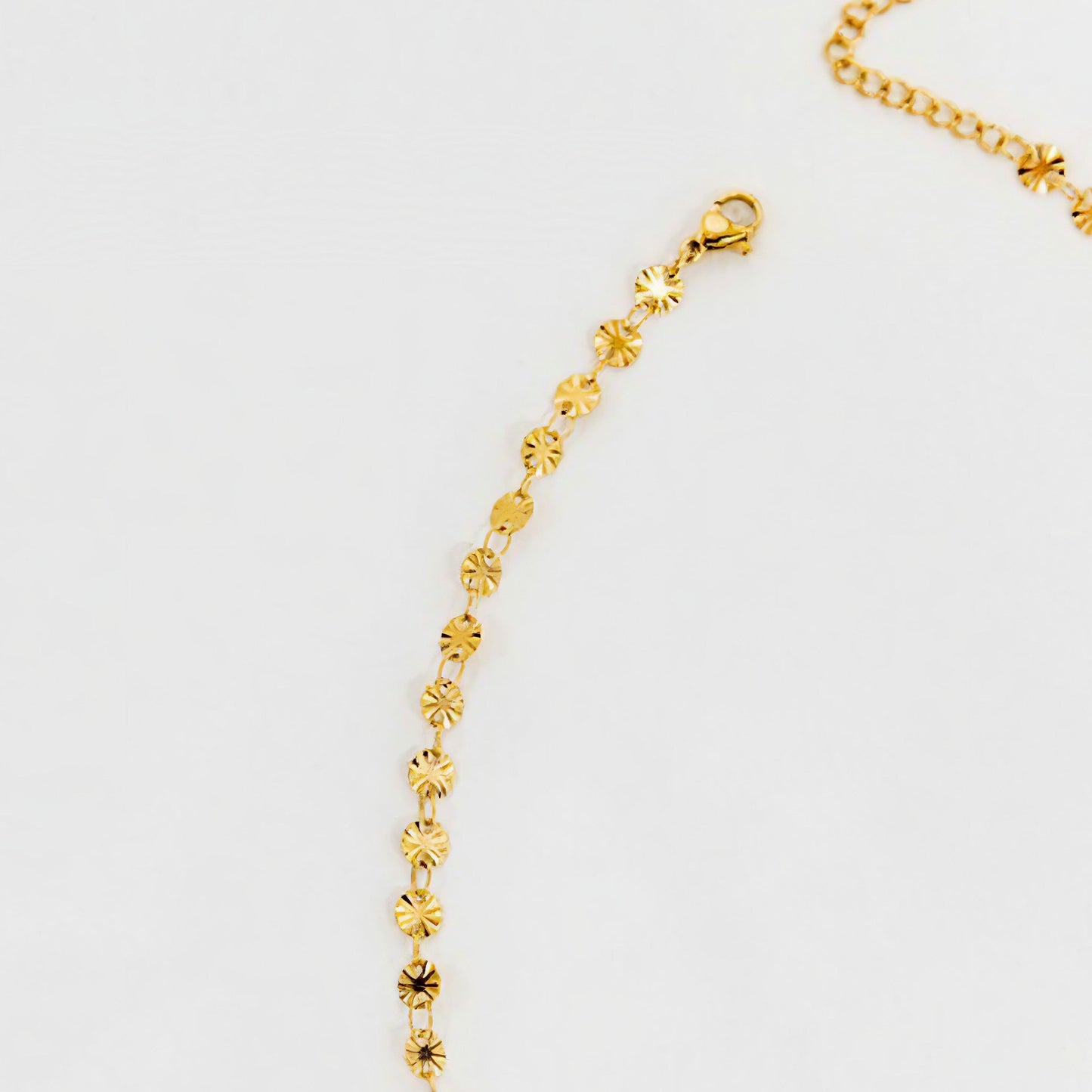 Ruffled Gold Circle Charm Necklace