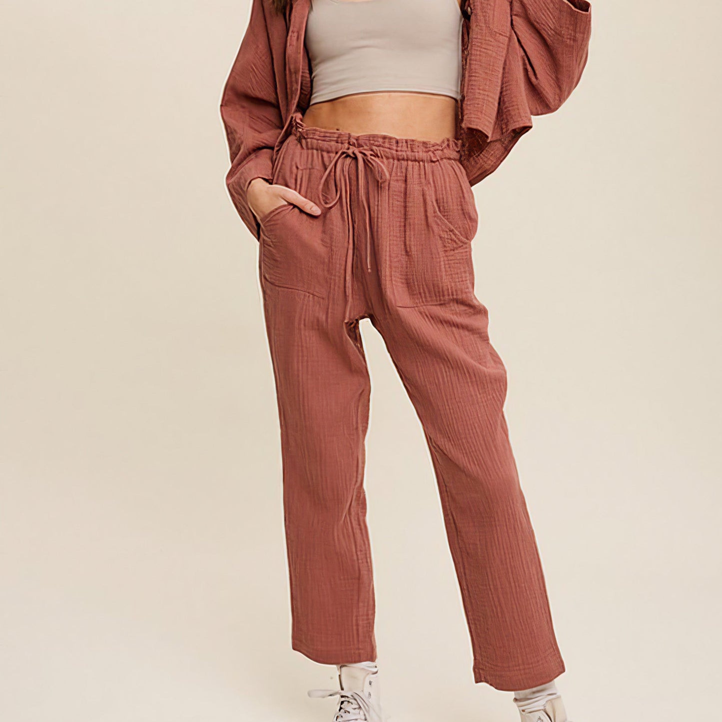 Long Sleeve Button Down and Long Pants Sets