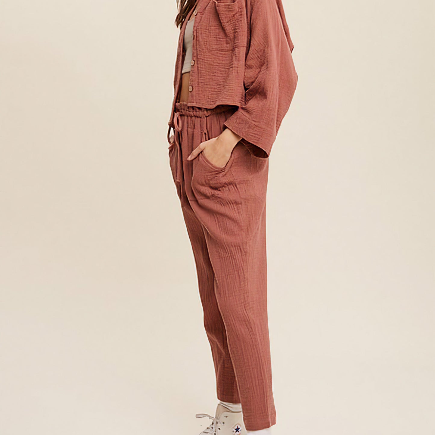 Long Sleeve Button Down and Long Pants Sets