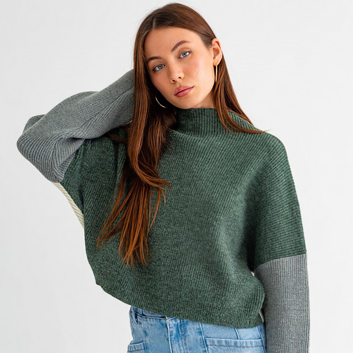 Color Block Oversized Sweater