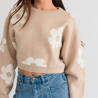 Cropped Daisy Baby Sweater