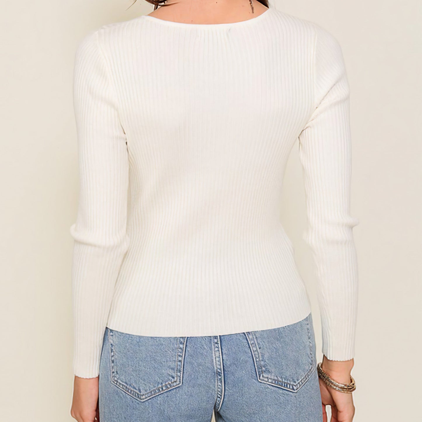 Cut Out Long Sleeve Sweater Top