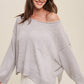 Light Weight Wide Neck Croped Knit Sweater