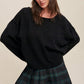 Light Weight Wide Neck Croped Knit Sweater