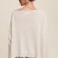 Light Weight Wide Neck Croped Knit Sweater