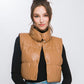 Faux Leather Puffer Vest