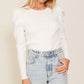 Ribbed Puff Sleeve Knit Top