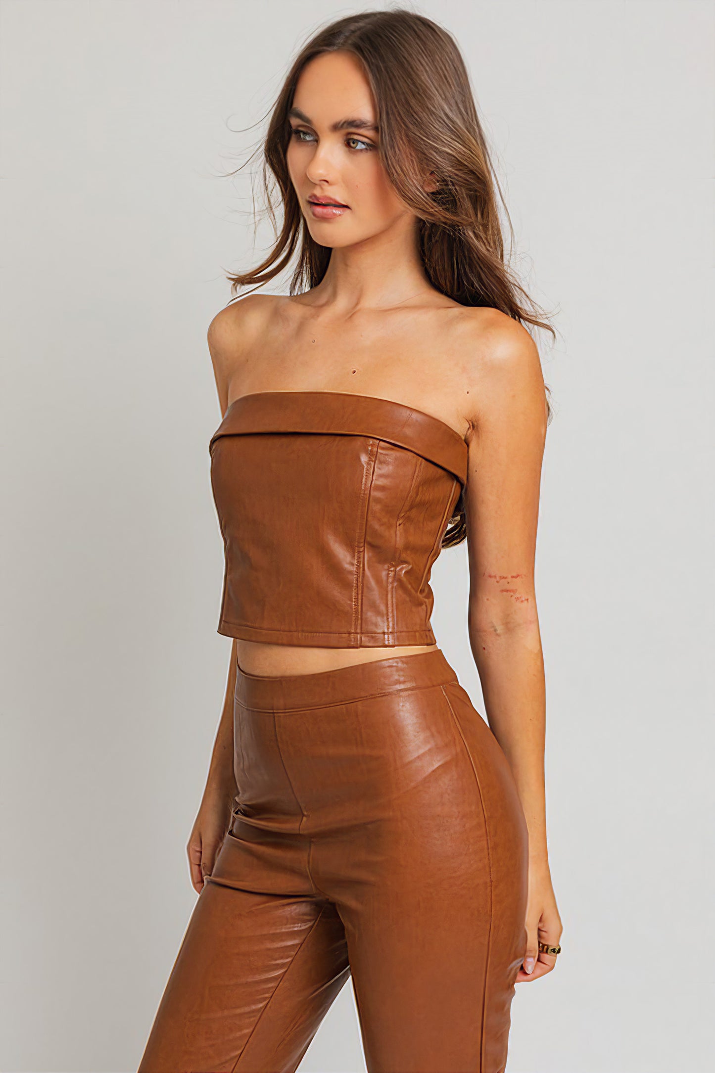 Corset Leather Tube Top