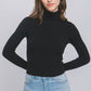 Turtleneck Ribbed Knit Top