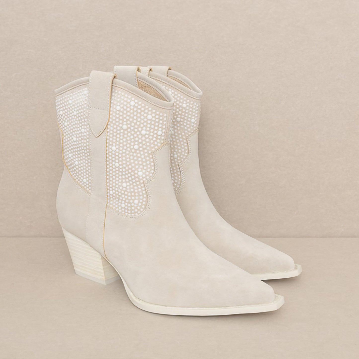 Cannes Pearl Studded Western Boots