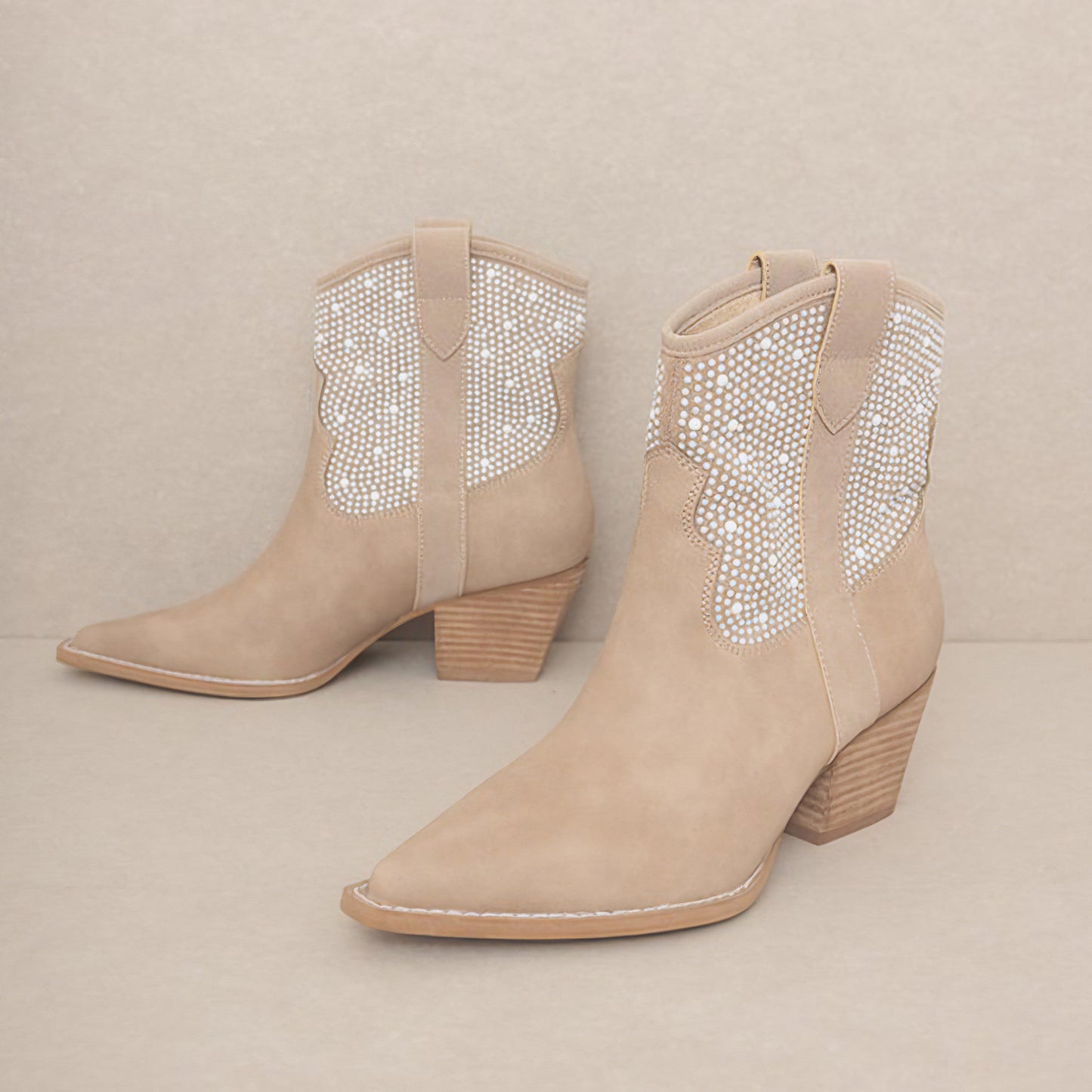 Cannes Pearl Studded Western Boots