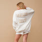 Fleece Terry Football Sequin Patch Sweatshirt