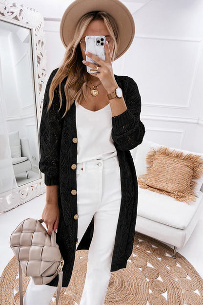 Eyelet Button Down Sweater