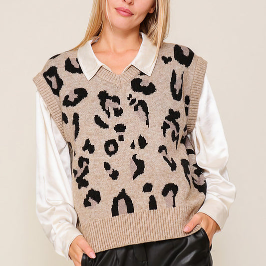 Leopard Sweater Vest
