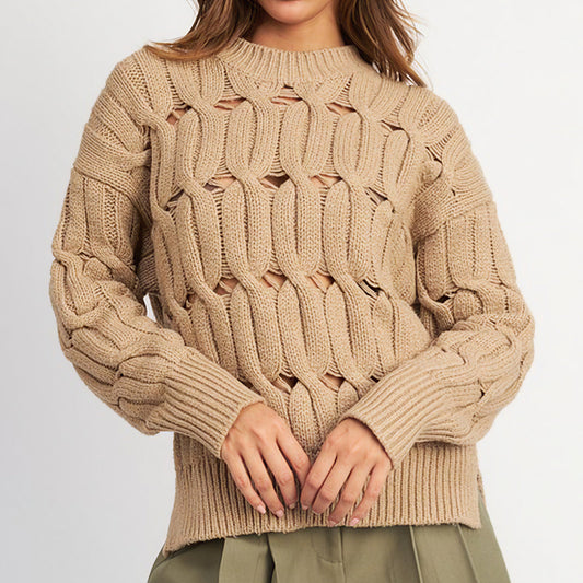 Open Cable Knit Sweater