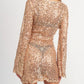 Bell Sleeve Sequin Mini Dress