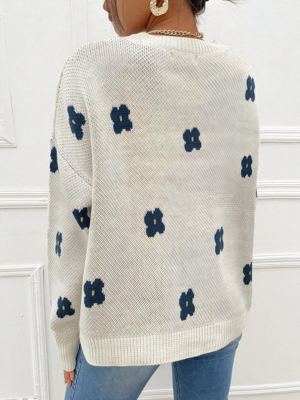 Flower Knit Sweater