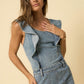 Side Slit Denim Jumpsuit