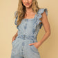 Ruffle Denim Romper