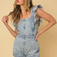 Ruffle Denim Romper