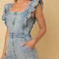 Ruffle Denim Romper