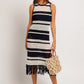 Sleeveless Crochet Effect Sweater Dress