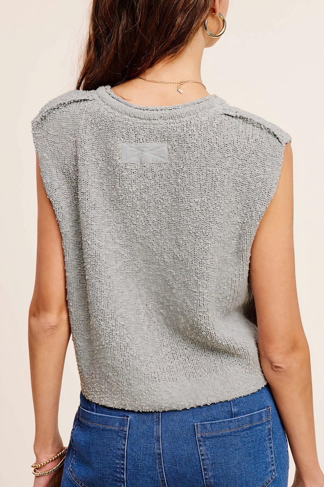 Slouchy Cropped Sweater Top