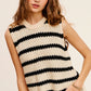 Chunky Stripe Sleeveless Sweater Vest