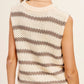 Chunky Stripe Sleeveless Sweater Vest