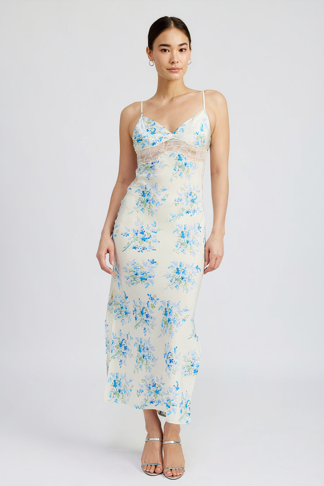 Floral and Lace Slip Dress