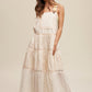 Laced and Tiered Romantic Overall Dress