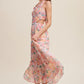 Floral Bubble Two-Piece Style Maxi Dress