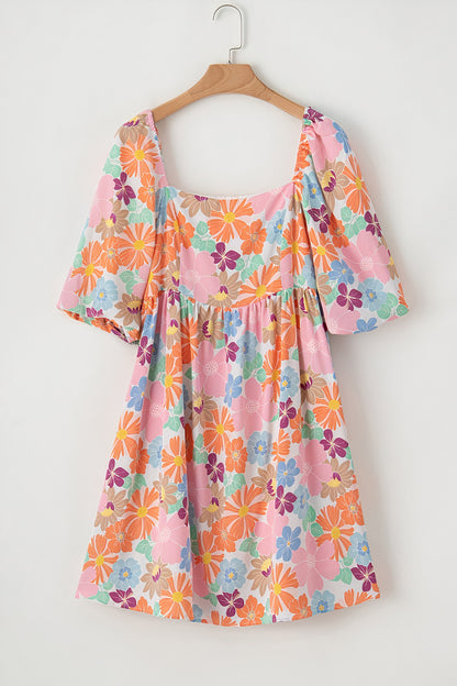 Cora Bubble Sleeve Floral Dress